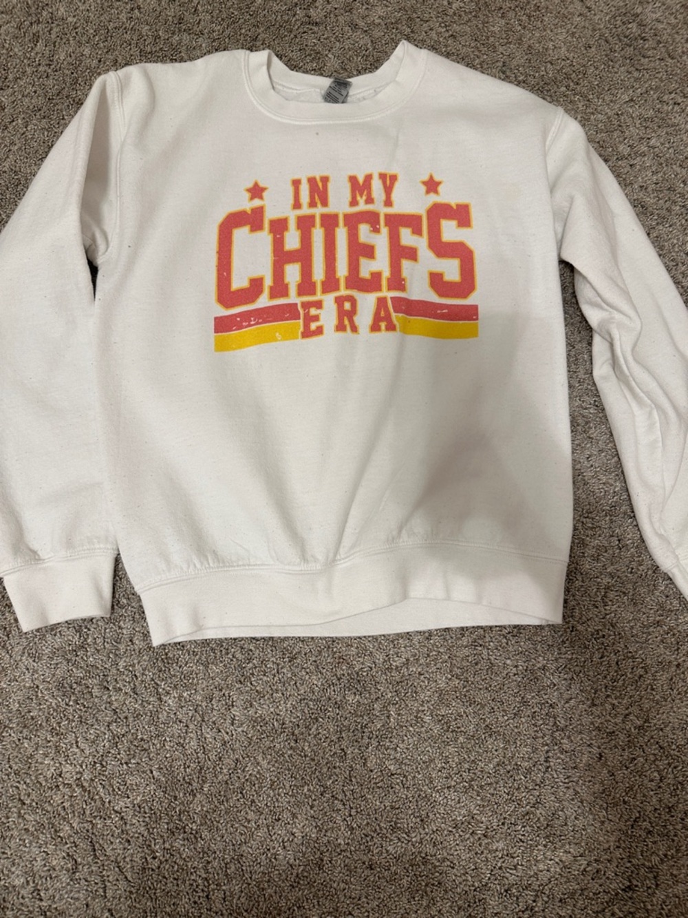 White 'In My Chiefs Era' Graphic Crewneck Sweatshirt